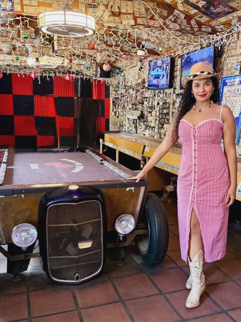 Showpo Pink Gingham Button-Front Midi Dress